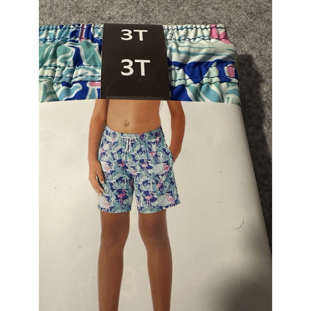 The Boys Resort Swim Trunks by Member's Mark In Size 3T Flamingos NWT